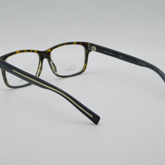 NEW DIOR BLACKTIE 204 0G6G HAVANA BLACK RECTANGULAR EYEGLASSES FRAME 54-… - Picture 8 of 11